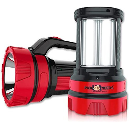 Pick Ur Needs Rechargeable Torch Search Light Laser Long Range Torch + Emergency Lights Tube (Color As per The Availablity) (50 Watt)