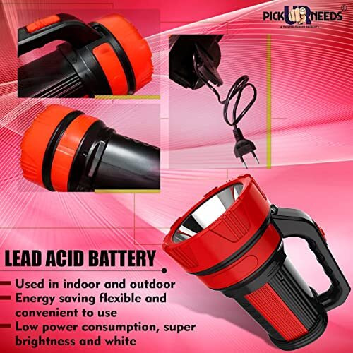 Pick Ur Needs Rechargeable Torch Search Light Laser Long Range Torch + Emergency Lights Tube (Color As per The Availablity) (50 Watt)