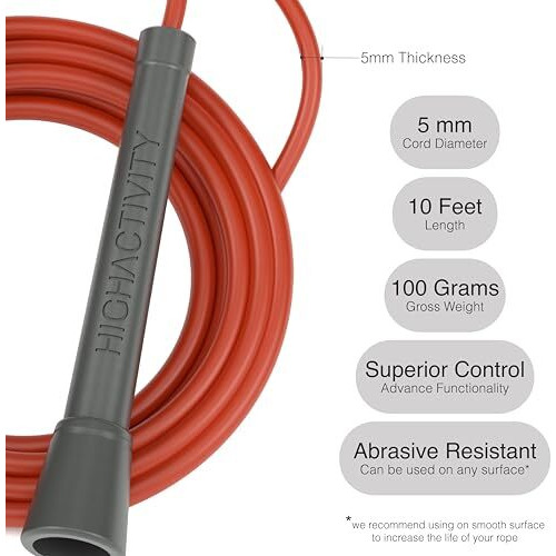 High Activity- Skipping Rope for Men and Women Jumping Rope With Adjustable Height Speed Skipping Rope for Exercise, Gym, Sports Fitness Adjustable Jump Rope
