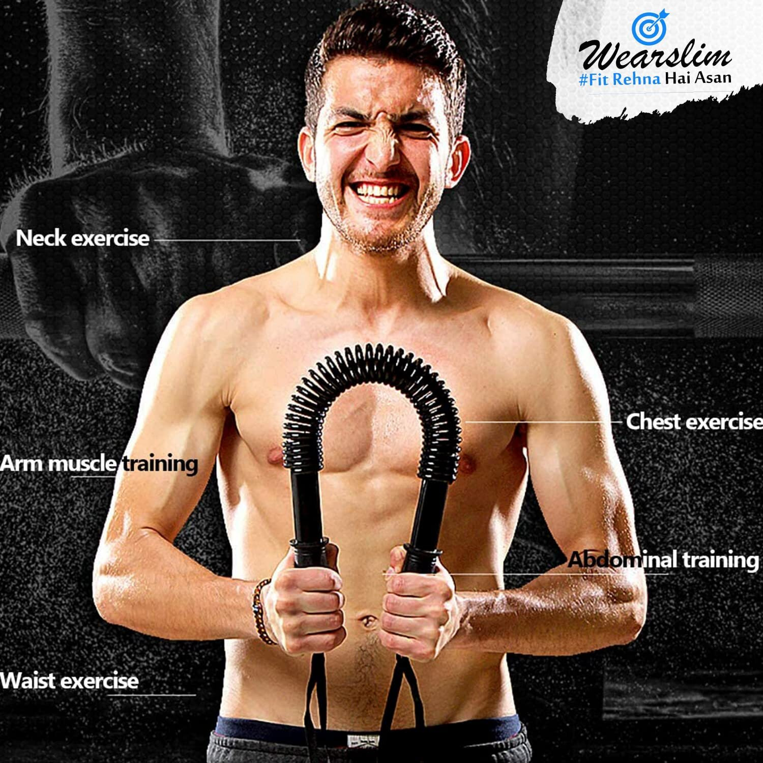 Wearslim Professional Heavy Duty Power Twister Bar | Upper Body Strength Training Workout for Arm Builder (40Kg)