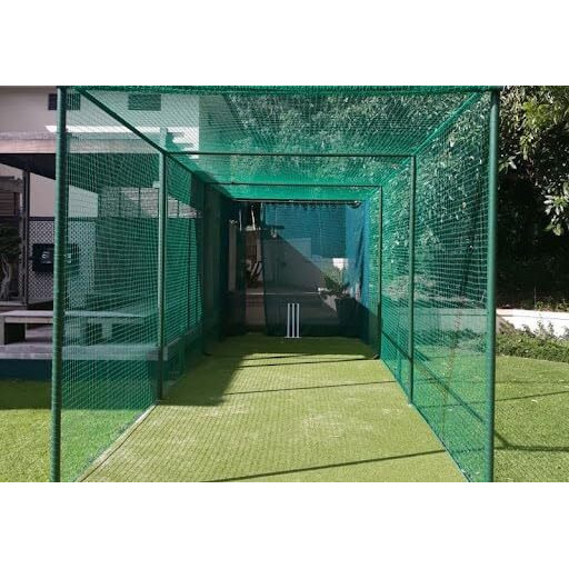 EasyShoppingBazaar Cricket Practice Net Sports Net Ground Net  Green 44mm Hole with Cable Ties - 10 x 8 FT - 3mm Thickness