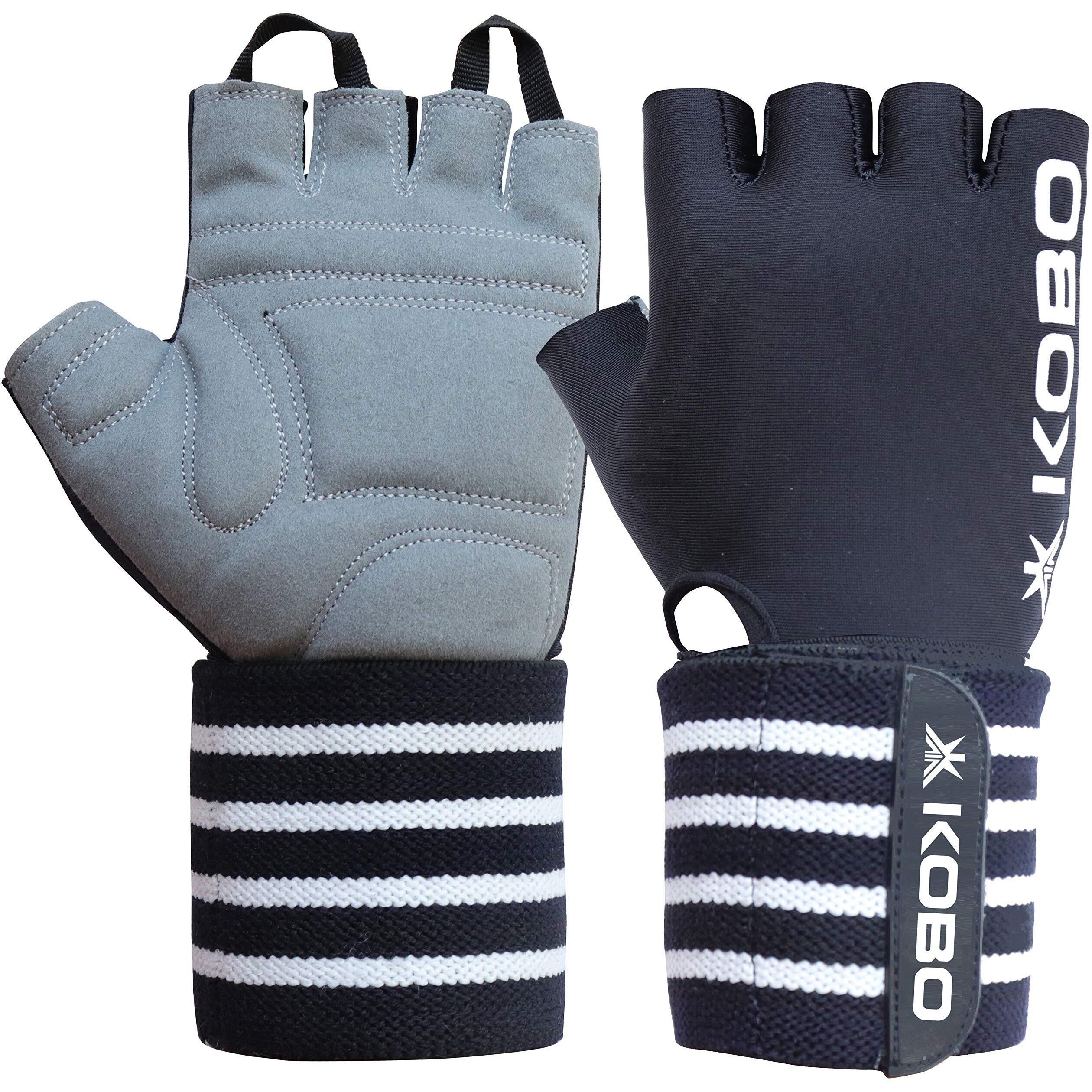 Kobo WTG-50-LARGE Weight Lifting Gym Gloves Hand Protector for Fitness Traininglarge (Multi Colour) with Wrist Support