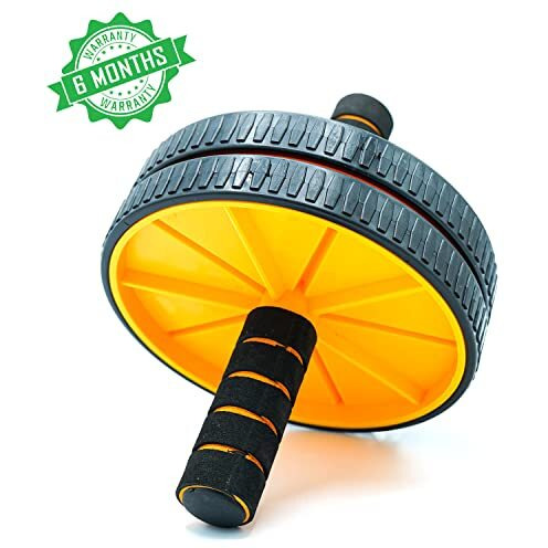 FirstFit Double Wheel Ab Roller with Non-Slip Handles & Knee Mat, Ab Wheel Exercise Equipment for Men and Women Workout - Multicolor