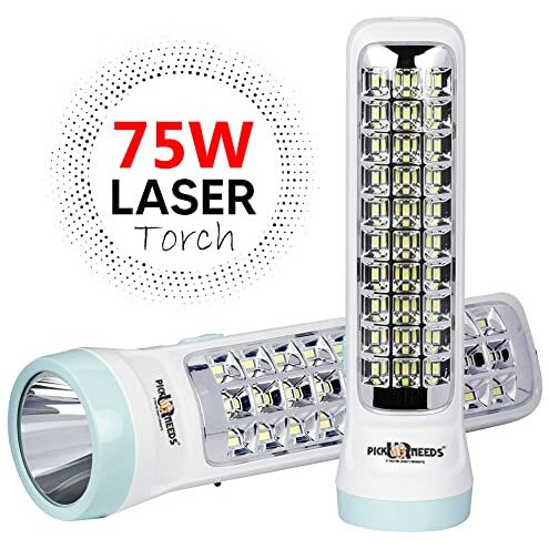 Pick Ur Needs Dual Mode Power Full Led Rechargeable Long Range Search Torch With Side 30 Led Torch Emergency Light (Color-As Per Availability, Plastic), 10000 Lumen