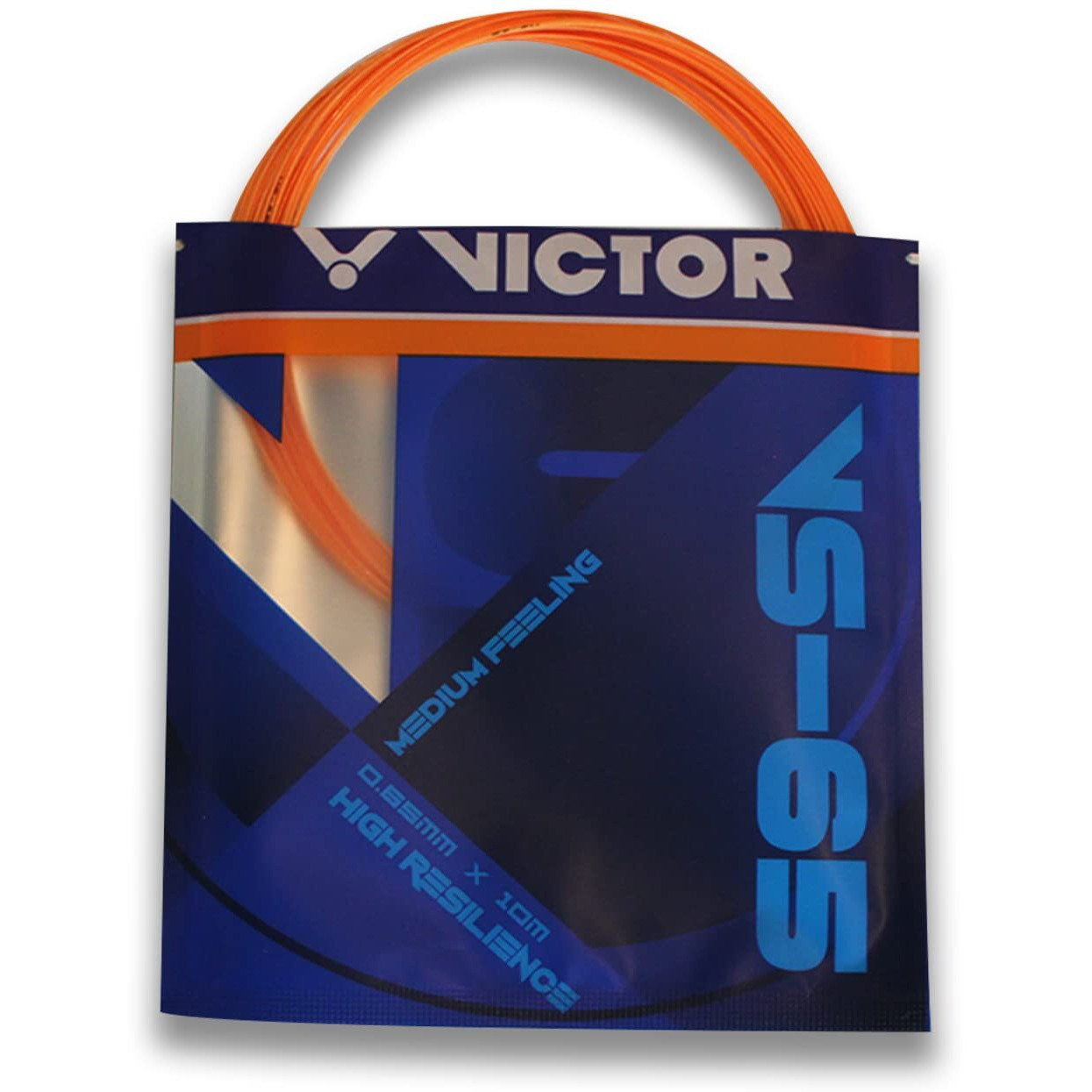VICTOR VS-65 Medium Feeling High Resilience Badminton String (0.65mmX10m) Pack of 2 (Orange)
