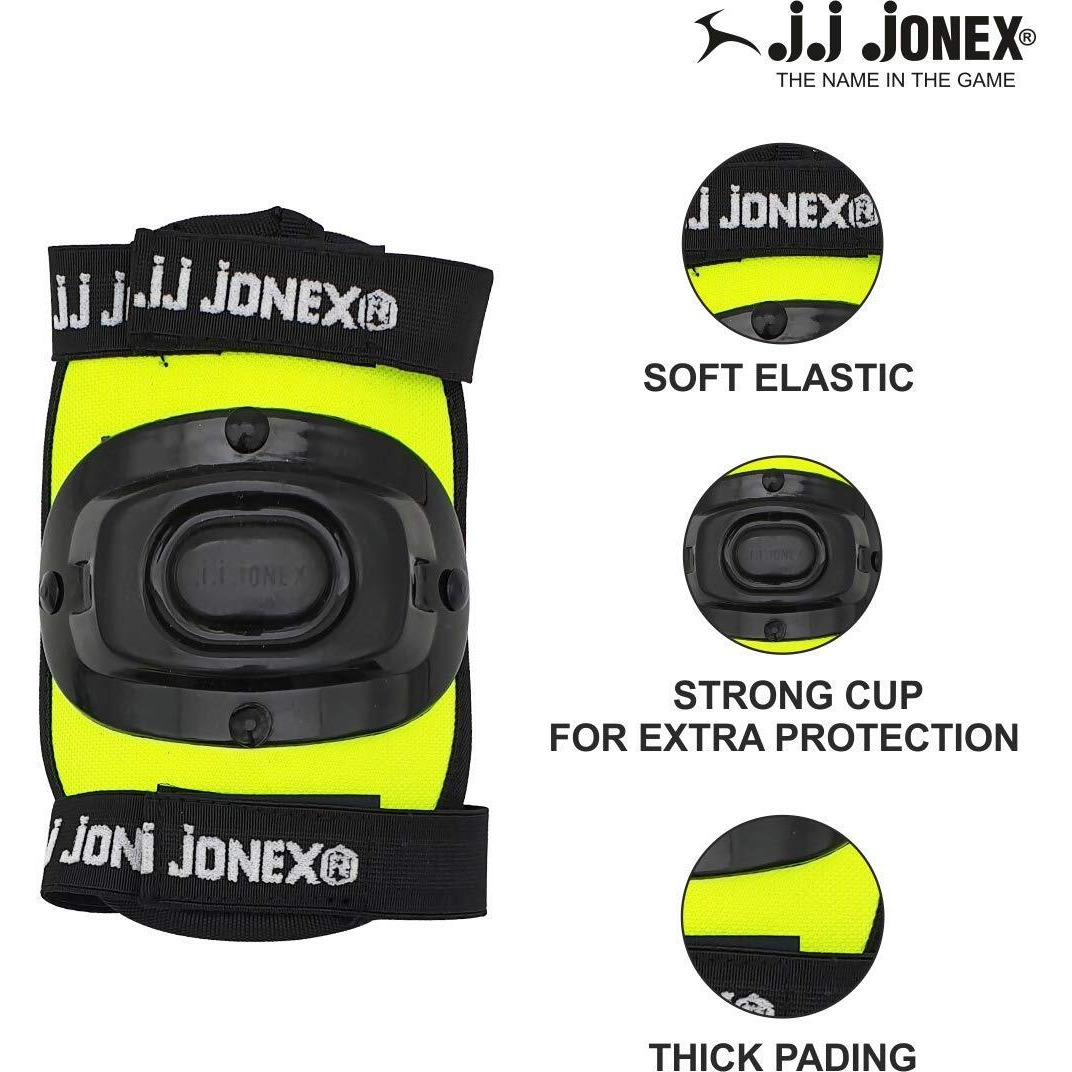 JJ JONEX Protective Set Skating and Cycling for Age 8 to 11 Years Skating Guard Combo (Medium, Green Full) (MYC)