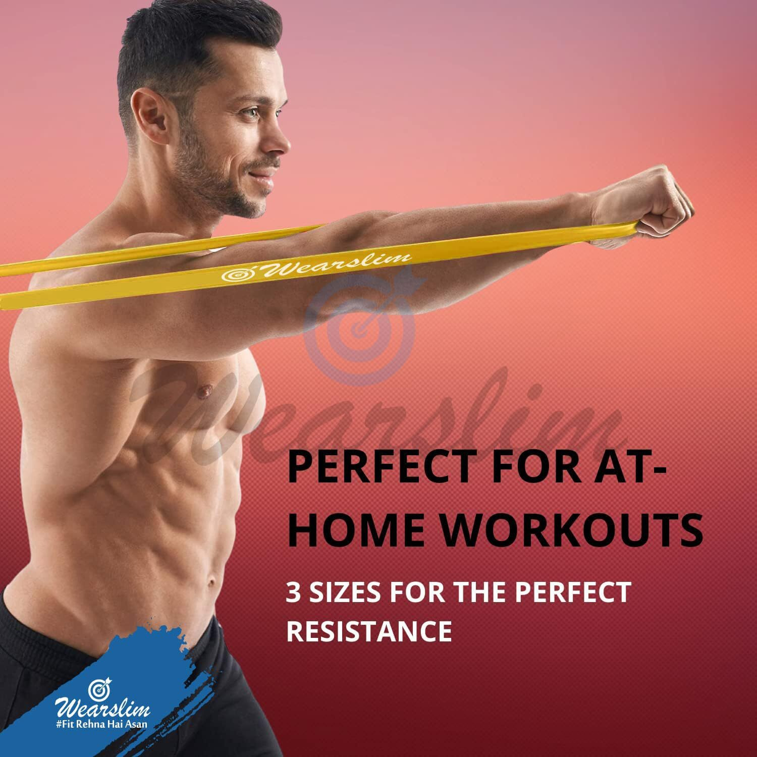Wearslim Professional Pull Up Exercise Resistance Bands for Strength Training, Crossfit, Stretching, Powerlifting, Mobility, Rehabilitation Stretch Rubber Band - Size (8-15lbs)