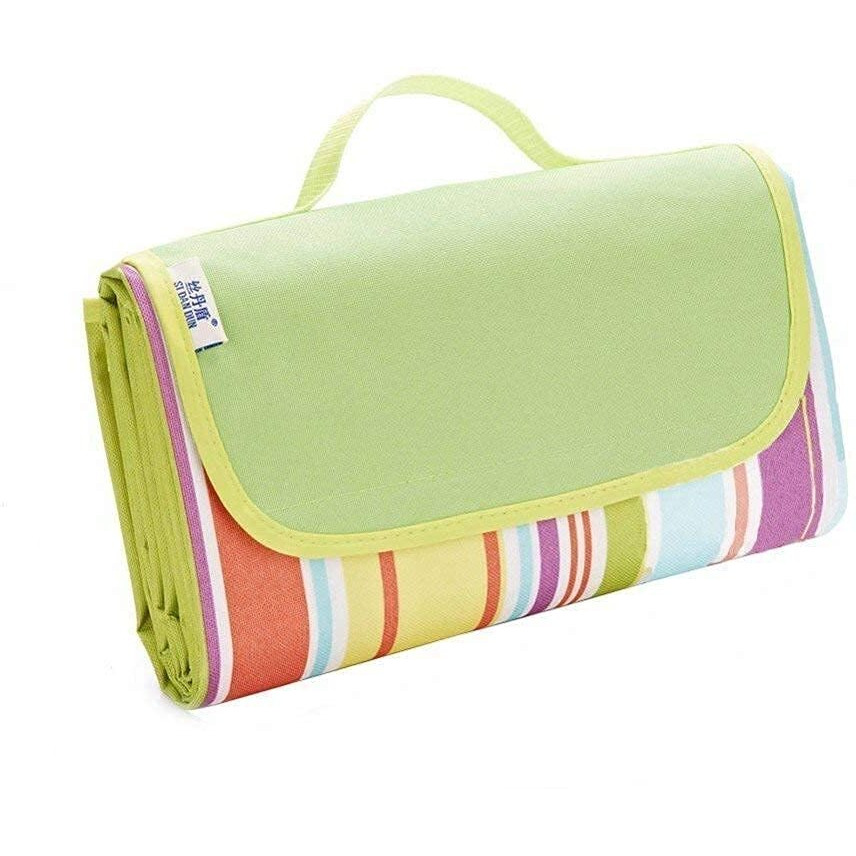 LNT Polyester Extra Large Size Beach Outdoor Portable And Foldable Picnic Square Mat Camping & Hiking Waterproof Sleeping Mat Rug For Big Size Family Picnic Mat, 180 Cm, 150 Cm,Multicolor
