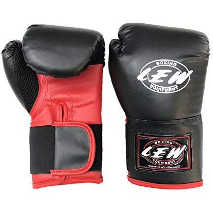 LEW 12OZ Black Red Training Boxing Gloves