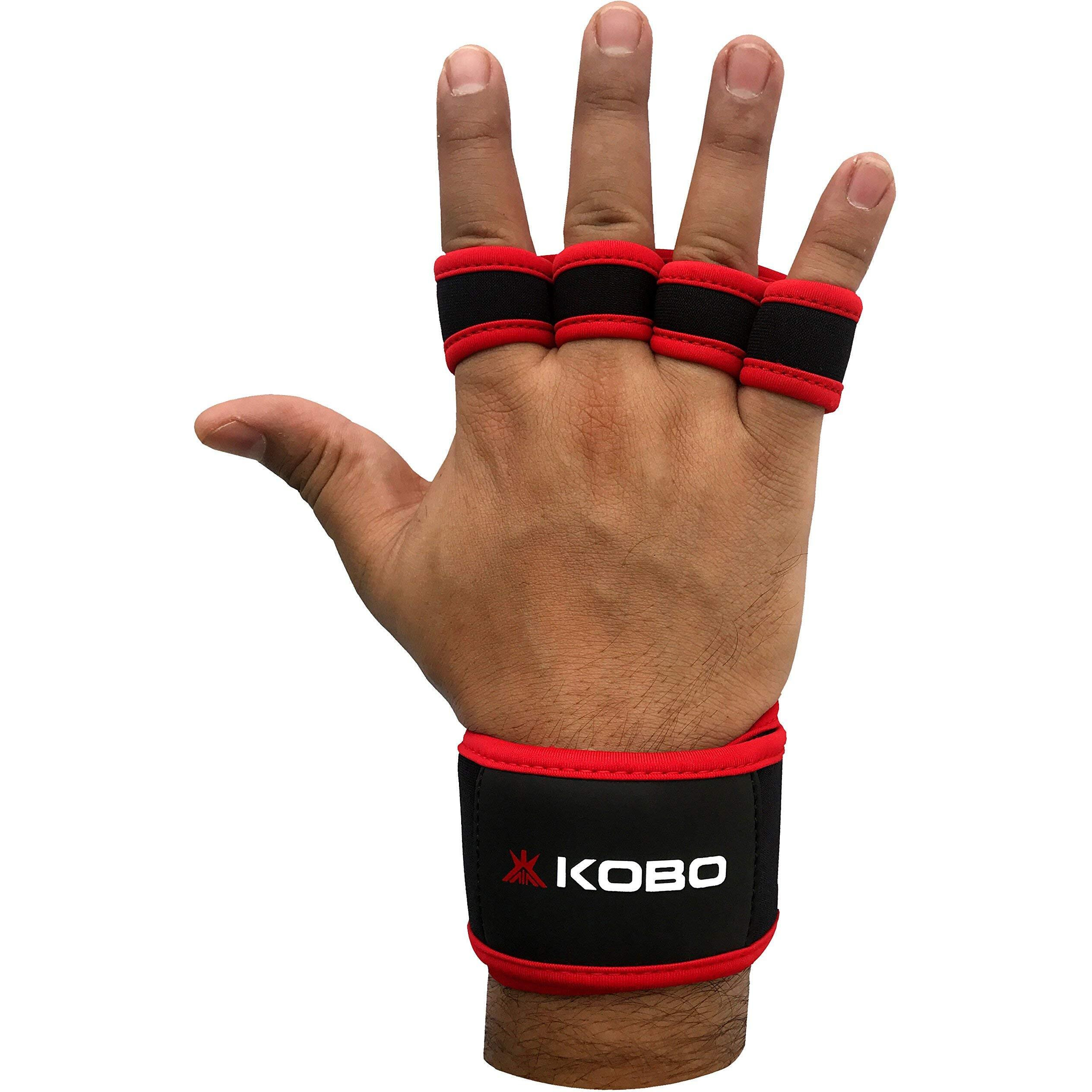 Kobo WTG-18-RED-SMALL Hand Protector for Fitness Training with Wrist Support, Small (Multi Colour)