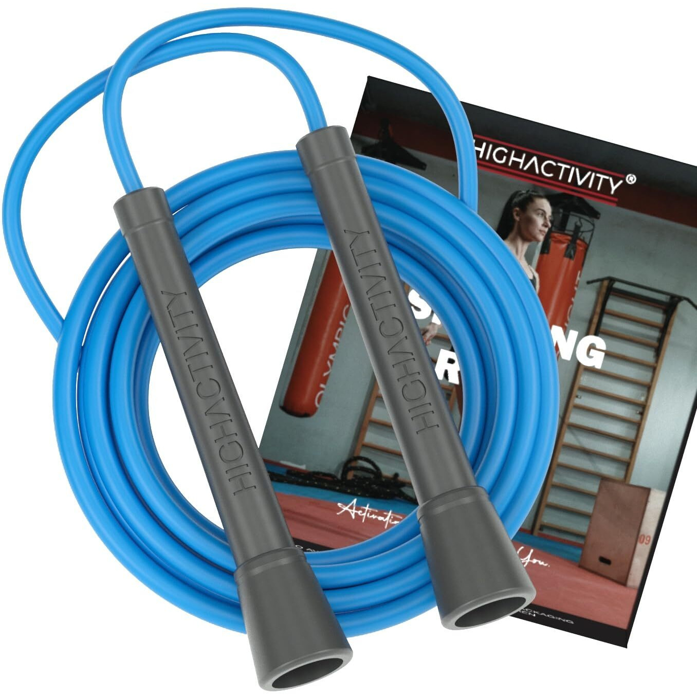 High Activity- Skipping Rope for Men and Women Jumping Rope With Adjustable Height Speed Skipping Rope for Exercise, Gym, Sports Fitness Adjustable Jump Rope (Cool Blue)