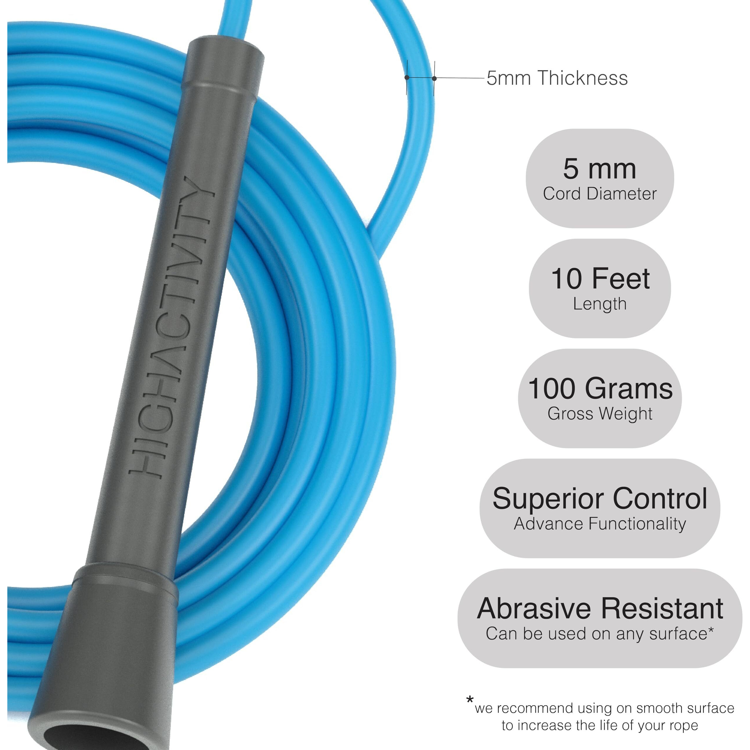 High Activity- Skipping Rope for Men and Women Jumping Rope With Adjustable Height Speed Skipping Rope for Exercise, Gym, Sports Fitness Adjustable Jump Rope (Cool Blue)