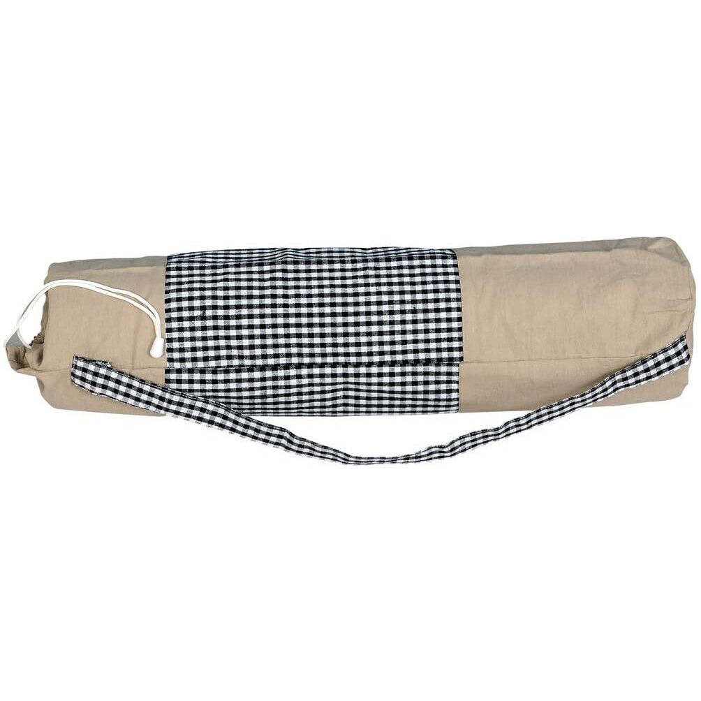alemah Cotton Yoga Workout Mat Holder Cover Carry Bag only, with Draw String and Shoulder Strap, 28  Length x 6  Dia, Beige (Pack of 4 Pieces).