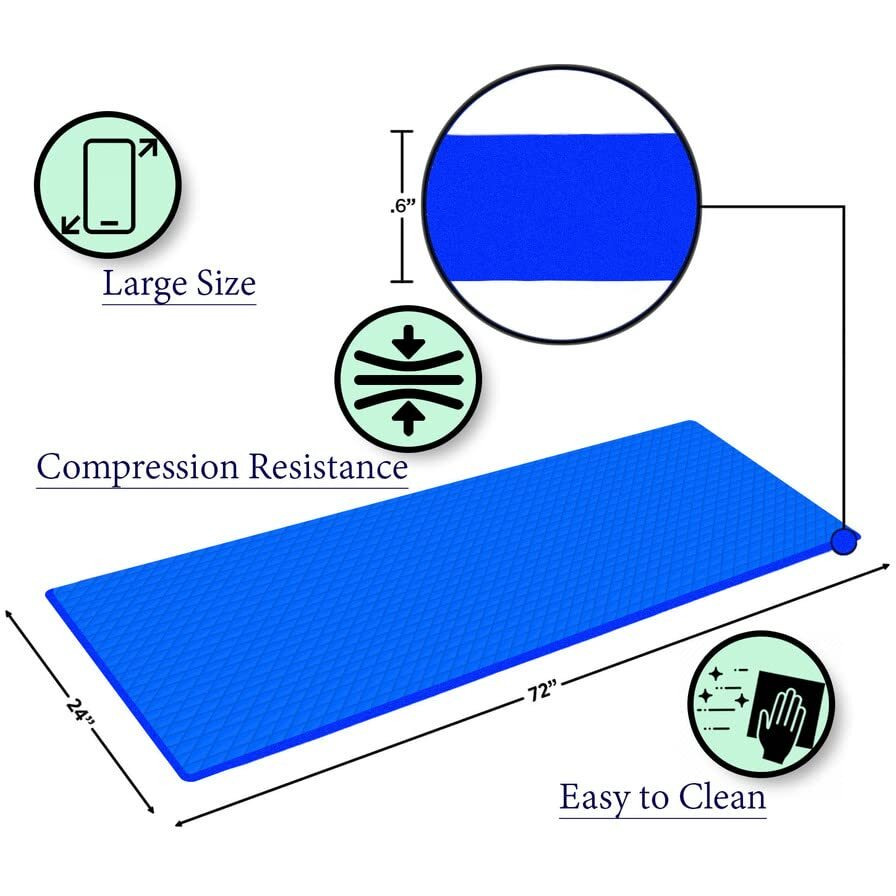 MAXWELL  YOGA MAT With Non-Slippy, Light Weight, Extra Large Made by EVA Qualiy for Men & Women Gym Workout and Yoga Exercise with Shoulder Strap, Blue-6mm