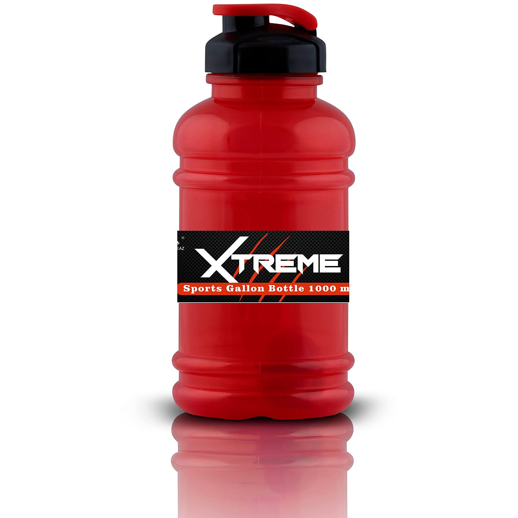 DOVEAZ XTREME Sports Water Bottles for Office use Protein Shaker Bottle Gallon Water Bottle (1 LTR)(1000 ml) with Mixer Ball (BPA-Free, Unbreakable, Freezer Safe) (RED)