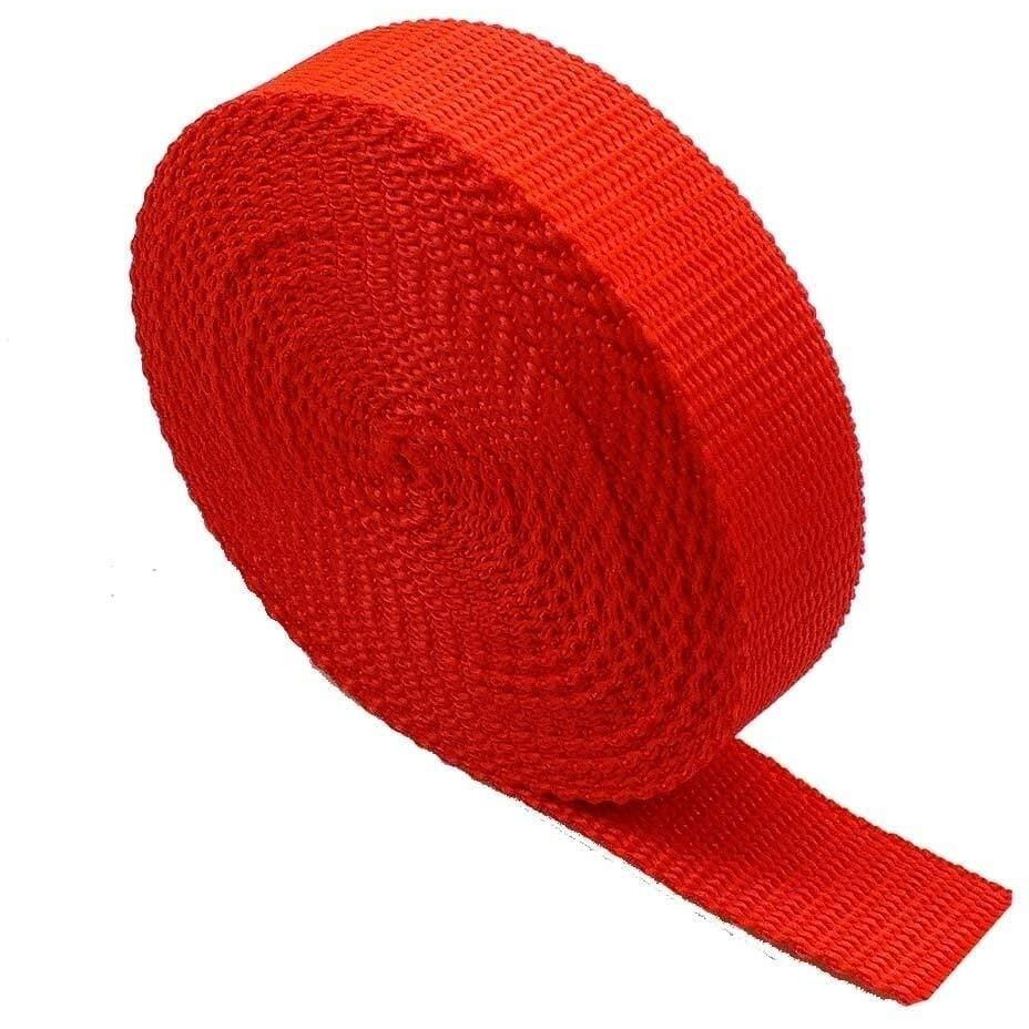 Packard Polypropylene Tape (Length-10mt x Width-1Inch Thickness0.7mm) Nylon Canvas Webbing 1-inch Wide for Collars, Leashes, Diving Gear, Sports Gear, Bag Belt, Hiking, DIY Projects (Scarlet Red)