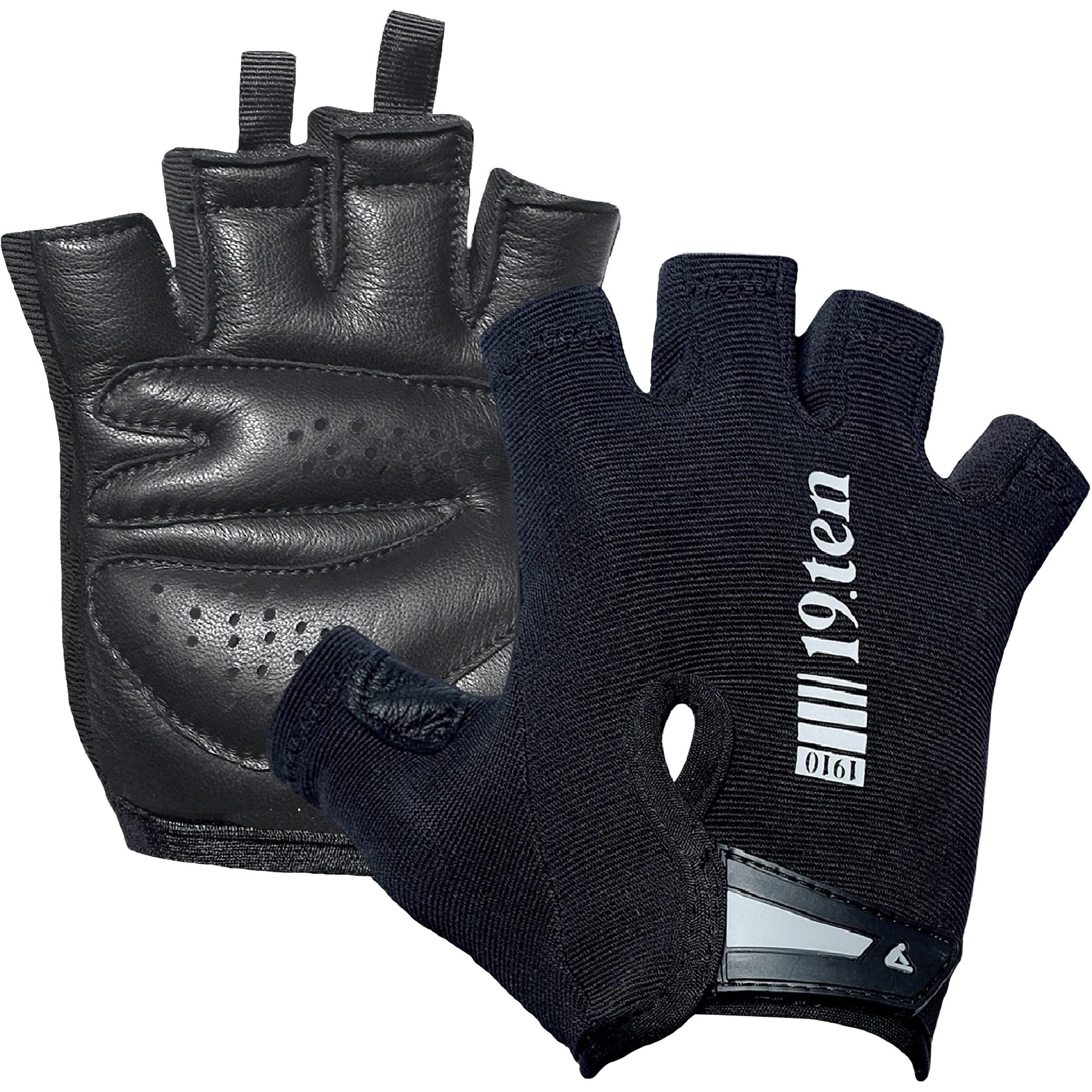 19.ten 19Ten Vanguard From Sree Gloves For Men And Women Palm Protection Washable Leather Weightlifting Gym Fitness Workout Exercise Body Building Pull Ups Accessory (Large, Black)