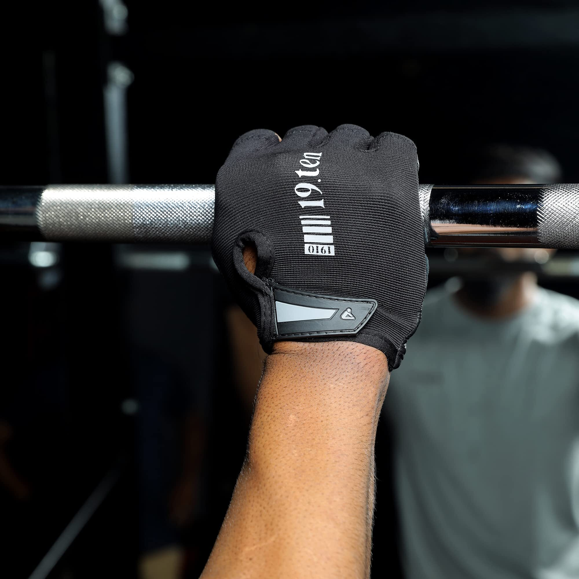 19.ten 19Ten Vanguard From Sree Gloves For Men And Women Palm Protection Washable Leather Weightlifting Gym Fitness Workout Exercise Body Building Pull Ups Accessory (Large, Black)