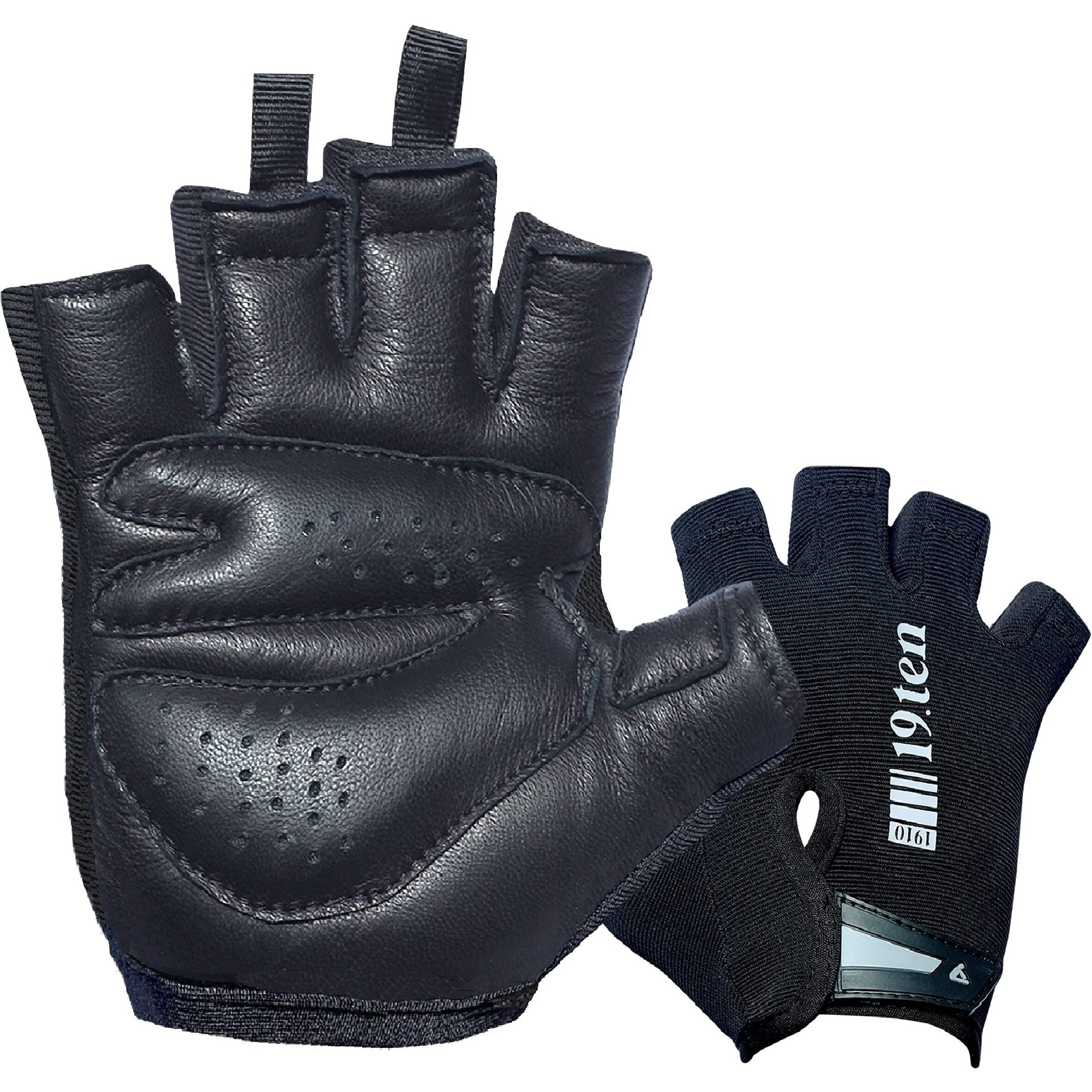 19.ten 19Ten Vanguard From Sree Gloves For Men And Women Palm Protection Washable Leather Weightlifting Gym Fitness Workout Exercise Body Building Pull Ups Accessory (Large, Black)