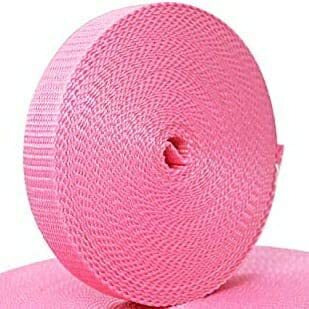 Packard - 10 mt Nylon Canvas Webbing 1-inch Wide for Collars, Leashes, Diving Gear, Sports Gear, Bag Belt, Hiking (Bubble Gum Pink, 10 Meter)