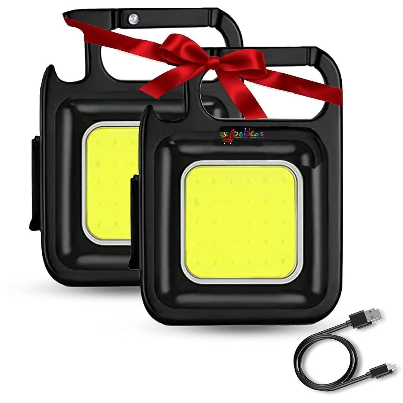 Mayameldi Keychain Led Light with Bottle Opener, Magnetic Base and Folding Bracket Mini Cob 800 lumens (2 Keychaine Light)