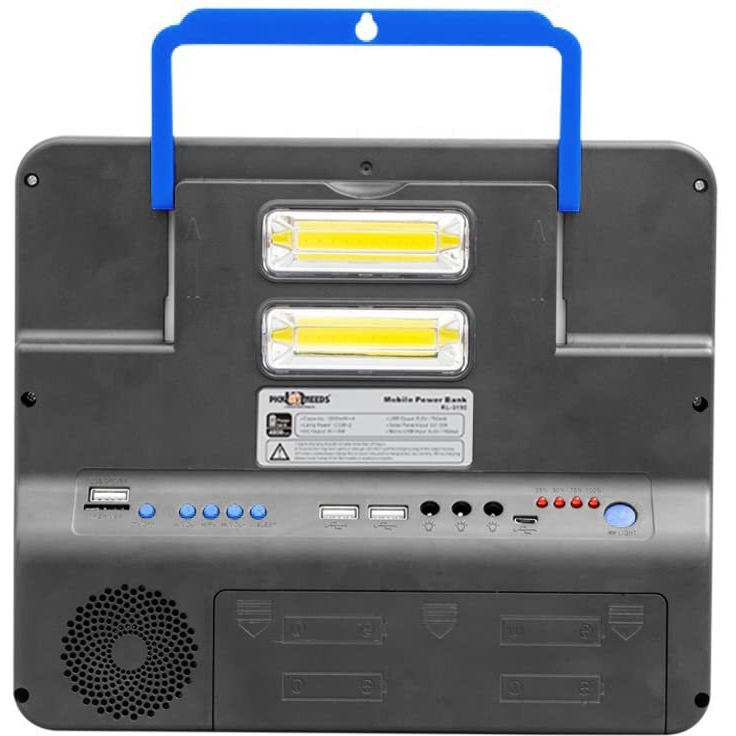 Pick Ur Needs Solar Rechargeable Emergency Lighting System with Radio & BT Music Function (Modern Blue)