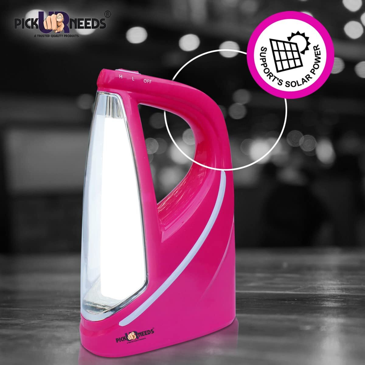 Pick Ur Needs Home Emergency Rechargeable Led Lantern Charging Tube Stand Light (Pink)