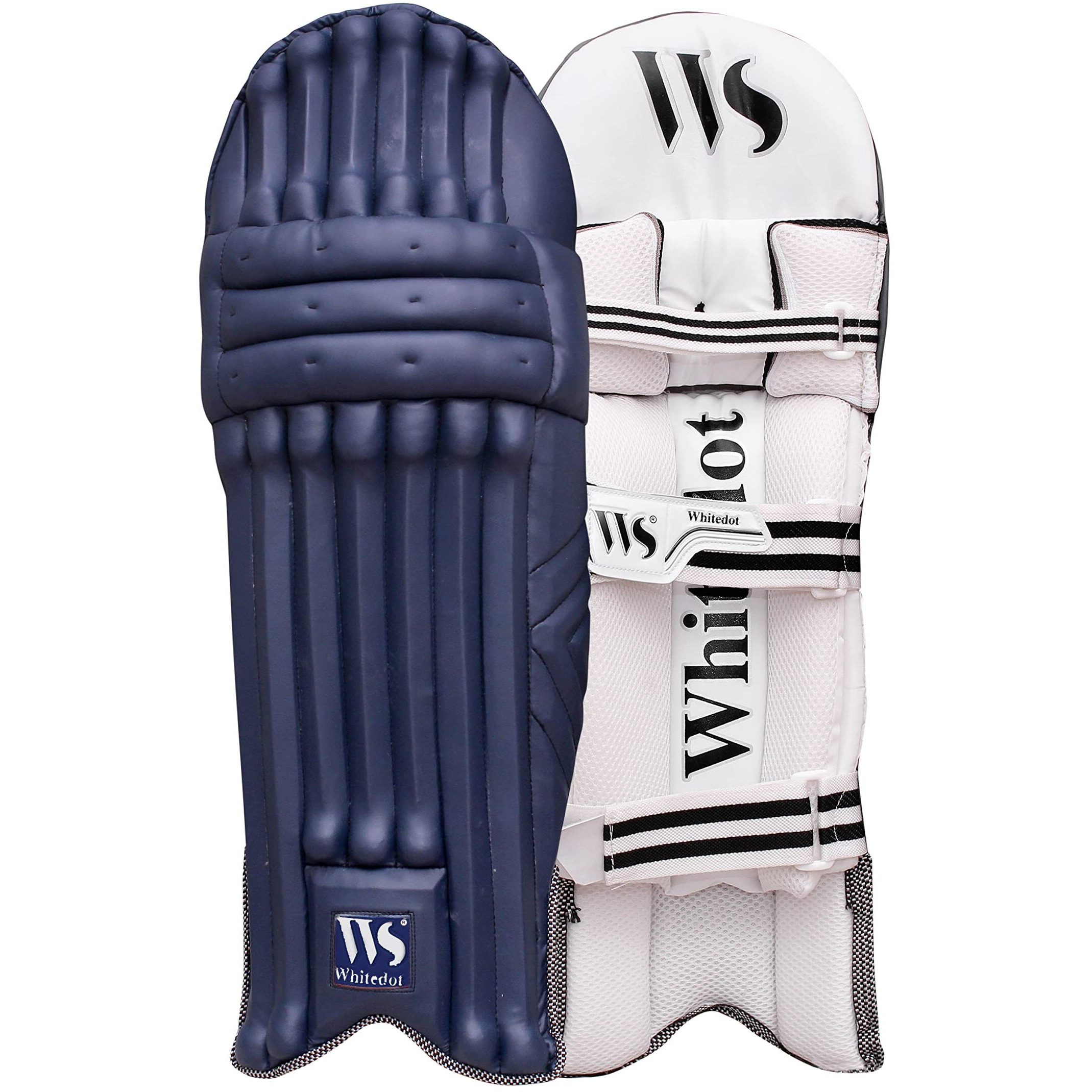 Whitedot Dot 2.1 Pu New Cricket Batting Pad (Youth Medium, Navy Blue for Right Hand)
