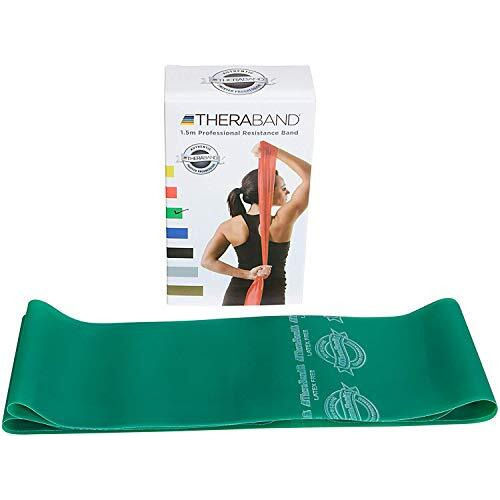 Theraband Non Latex Exercise Bands for Physio Practice and Beginners. (Green, 7 Ft.)