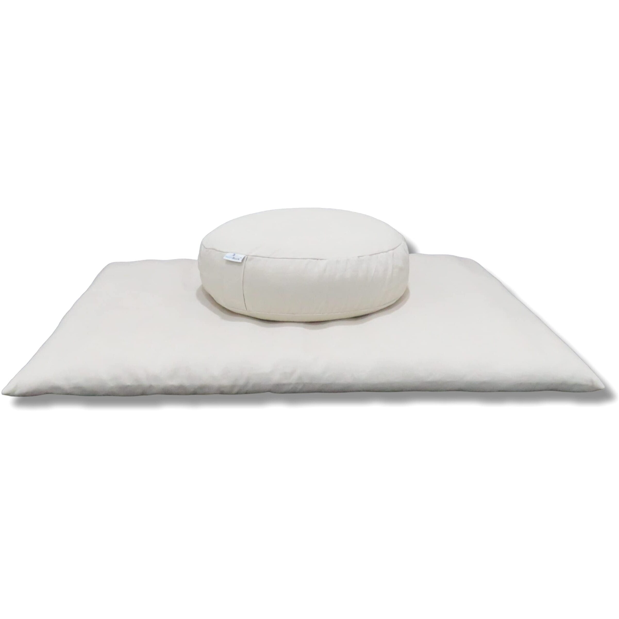 NutriBuck ZAFU & Zabuton Meditation Yoga Mat Cushion Combo Filled with Buckwheat Hulls (Round Zafu and Zabuton, Experience Ultimate Comfort, Support, and Mindfulness in Every Session_(Cream))