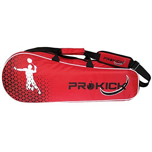 Prokick Polyester, nylon lining Badminton Kitbag with Double Zipper Compartments - Red Black