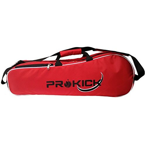 Prokick Polyester, nylon lining Badminton Kitbag with Double Zipper Compartments - Red Black