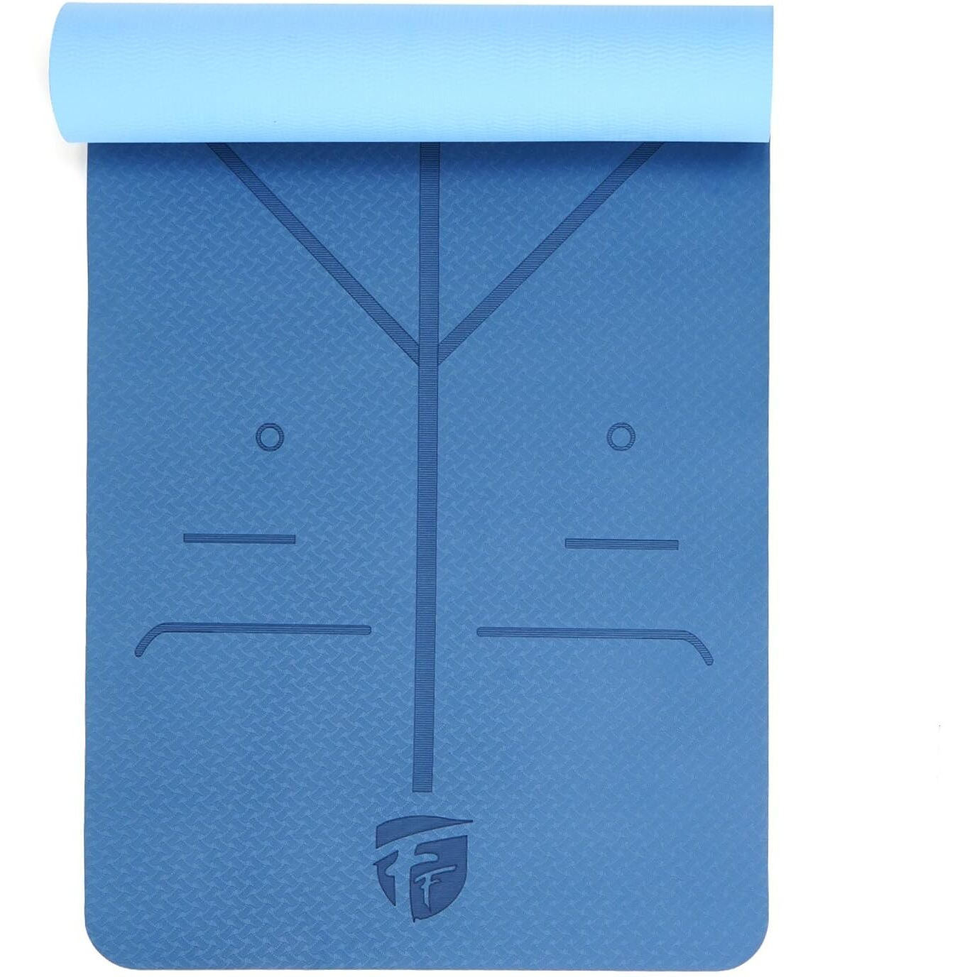 Olivio 6 MM TPE Yoga Mat, Exercise Mat with Alignment System for Hot Yoga, Pilates & Stretching, Home Gym Workout Mat with Carrying Strap & Bag - 72 x24 x 6mm - Sky Blue