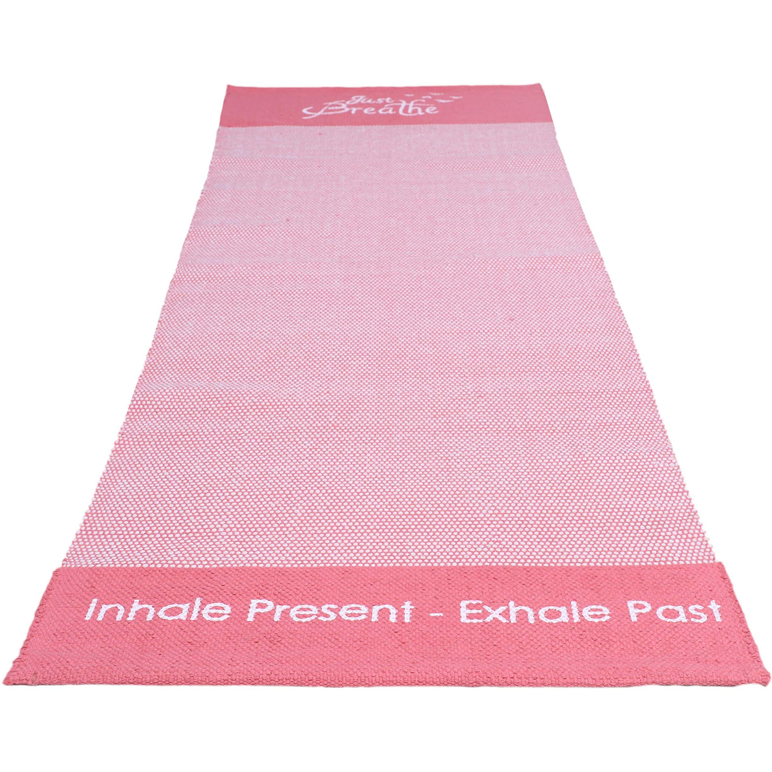 arka Premium Just Breathe Cotton Yoga Mat Non Slip Washable Natural 4mm | Yoga Mat for Women and Men | Cotton Yoga Mat | Yoga Mat | Yoga Mat for Men | Exercise Mat for Home Workout, Outdoors, Yoga, Fitness Eco Friendly Non Slip Anti Skid Gym Workout Yoga Mat for Women 4mm Thick Meditation and Exercise Cotton Yoga Mat