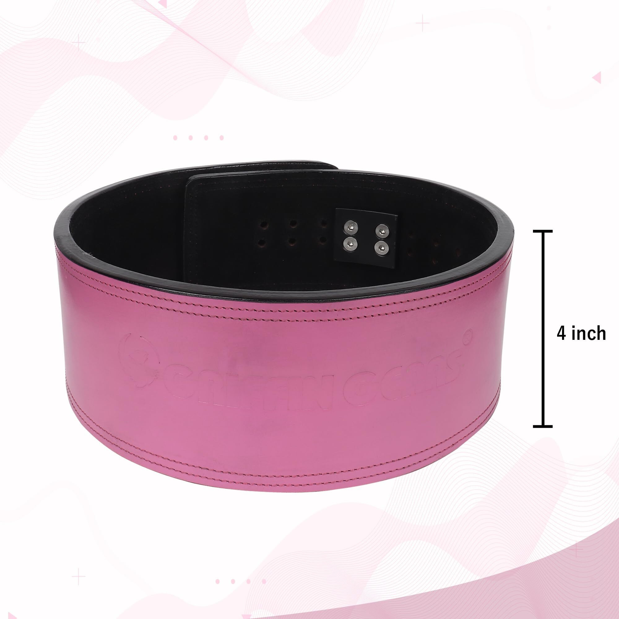 GRIFFIN GEARS Powerlifting Lever Gym Extreme Heavy Duty Genuine Leather Belts-Squats Deadlifts Bodybuilding Weight Lifting Strongman for Men (Medium 32-41 Inch), 13MM Pink)