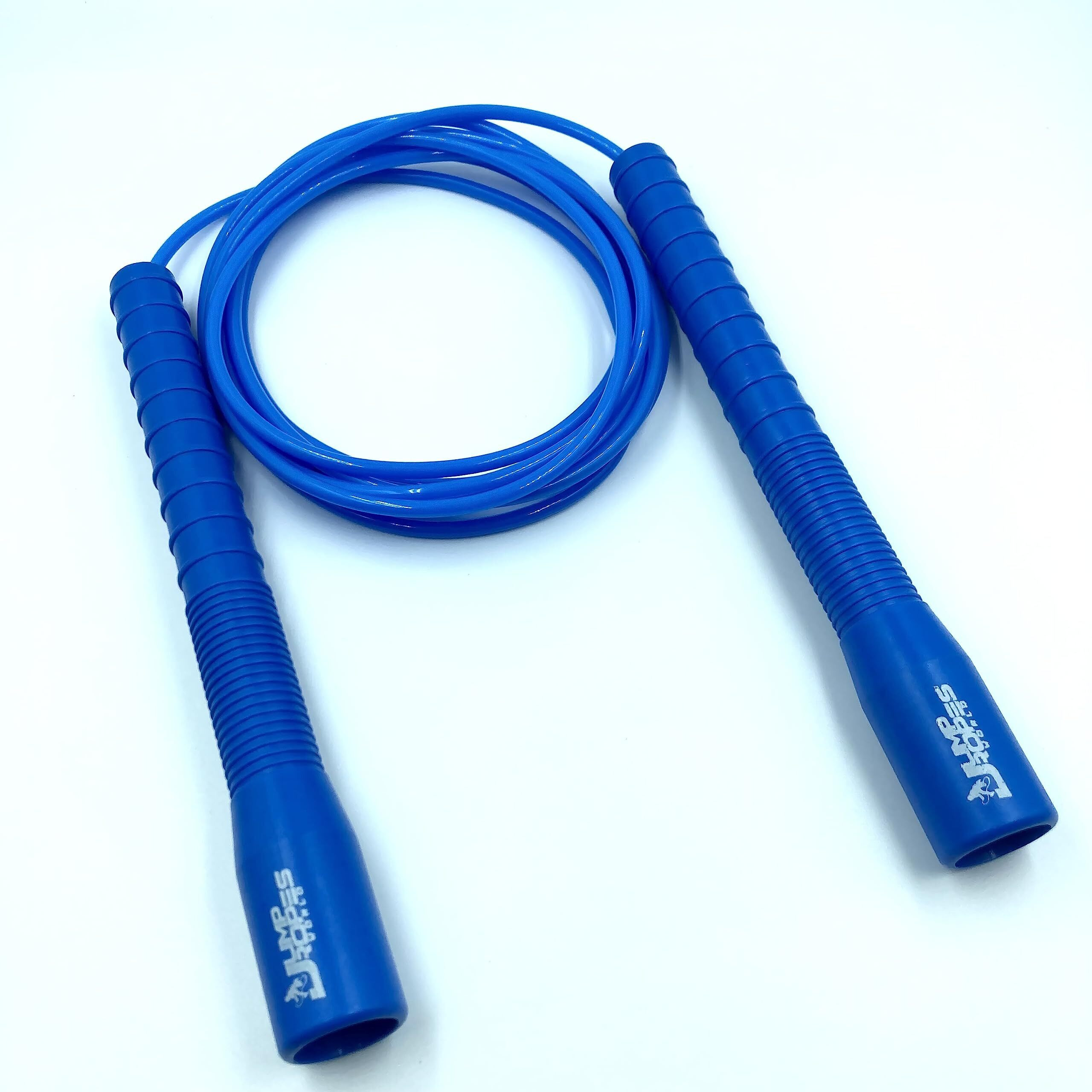 JUMP ROPES WORLD, LONG HANDLE 4MM | FREESTYLE ADJUSTABLE PVC | SKIPPING ROPE FOR MENS | (10ft, Blue)