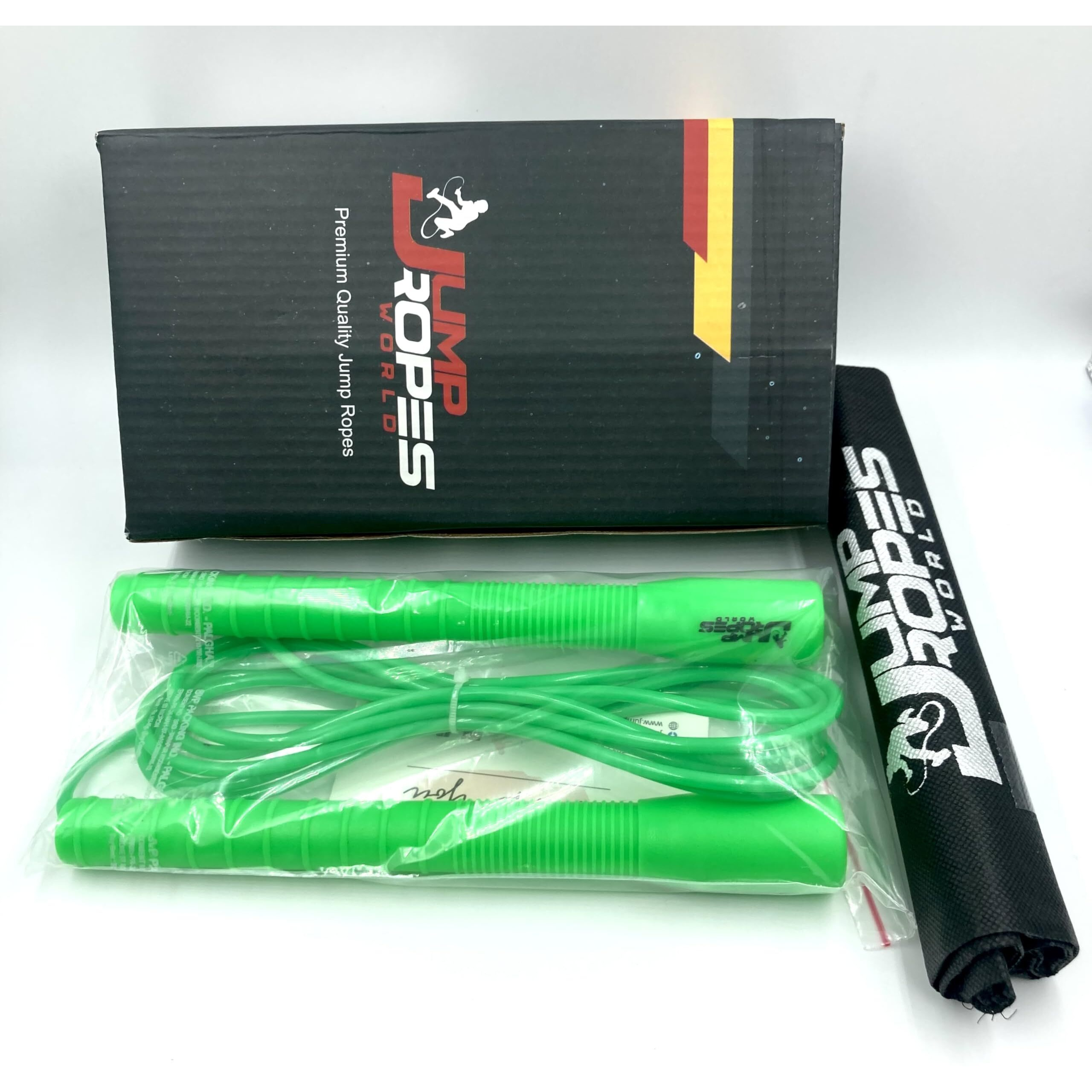 JUMP ROPES WORLD, LONG HANDLE 4MM | FREESTYLE ADJUSTABLE PVC | SKIPPING ROPE FOR MENS | (9ft, Green)