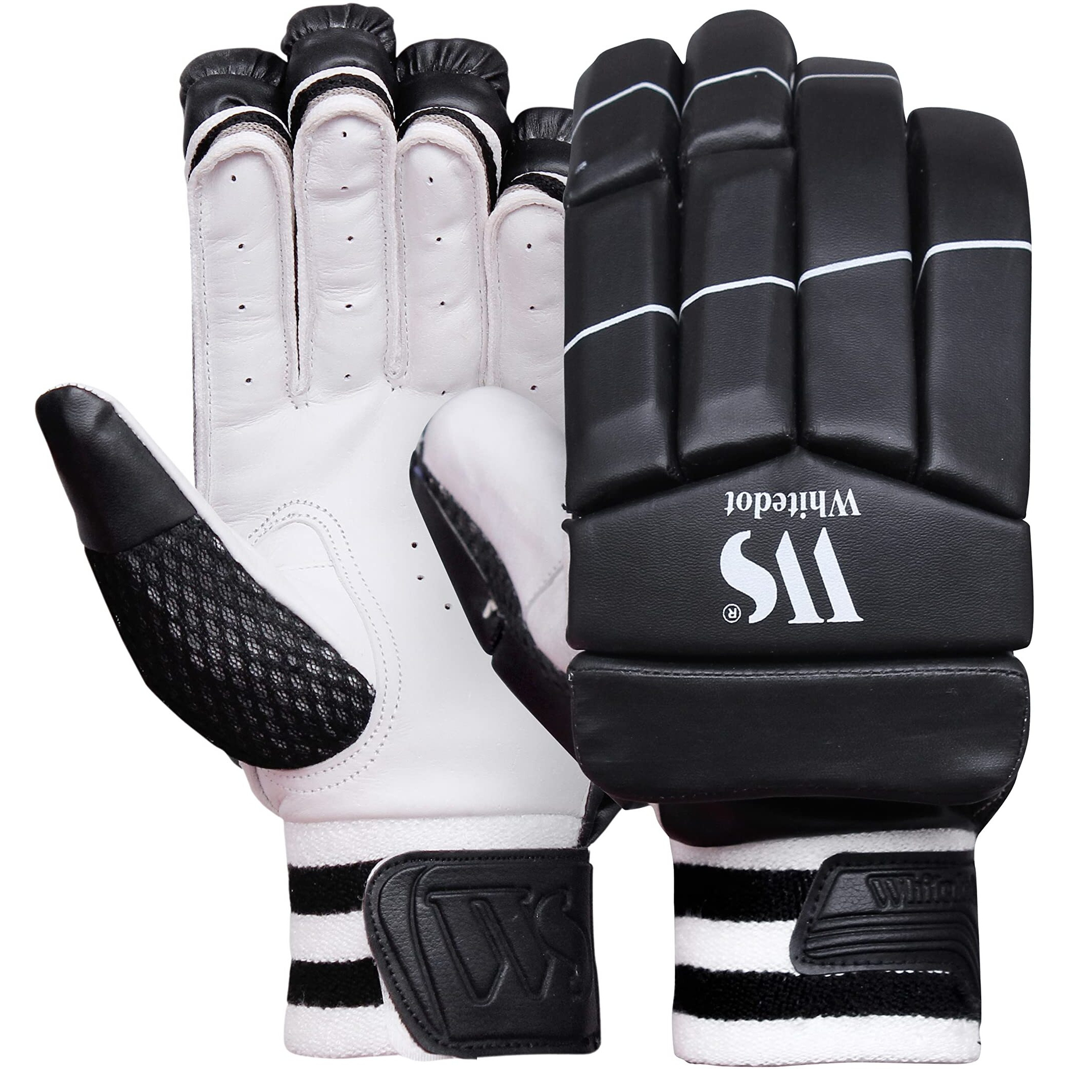 Whitedot Eleanor Cricket Batting Gloves||Suitable for Mens|Adult|Large Left Hand||Black