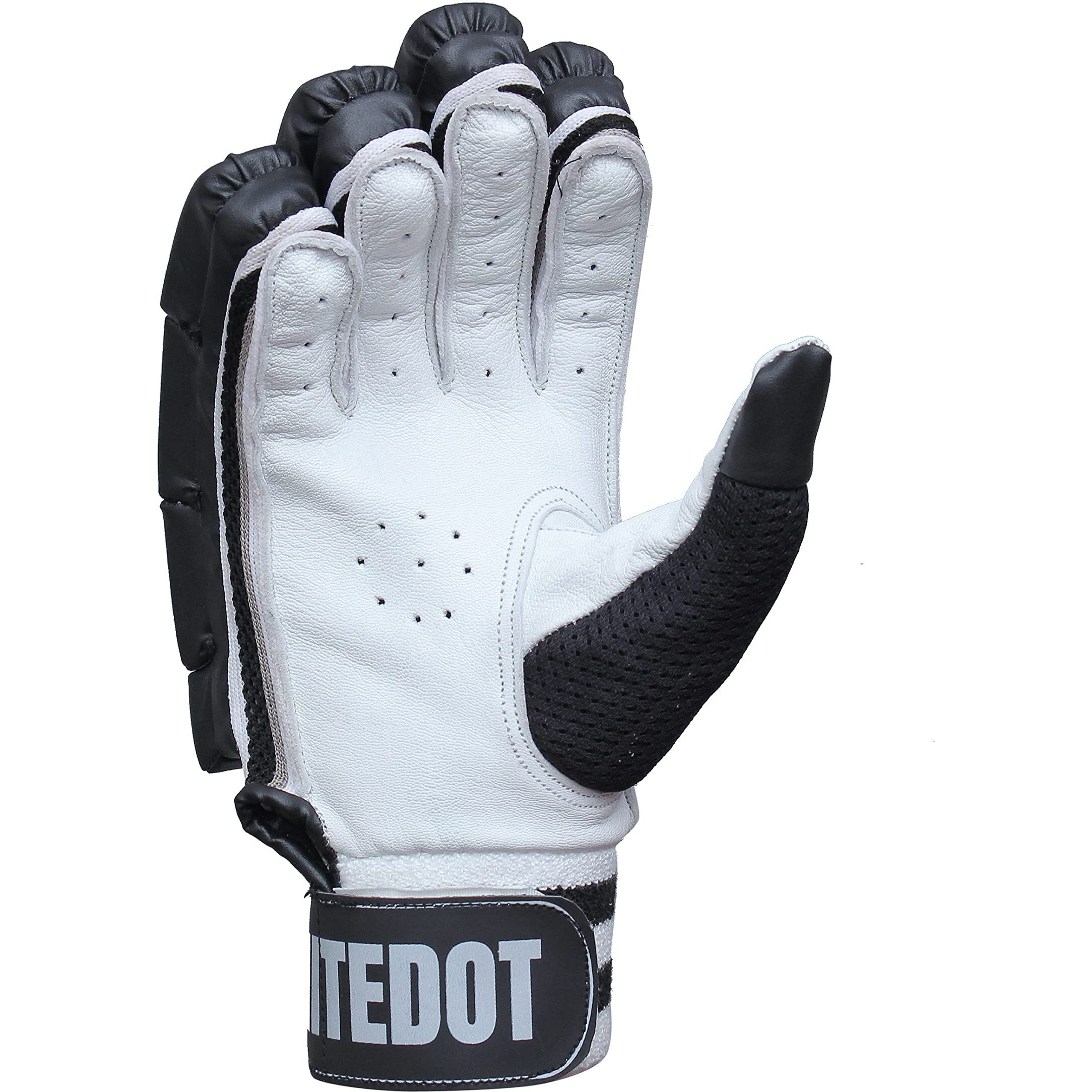Whitedot Dot 2.1 Cricket Batting Gloves||Suitable for Mens|Adult|Large Left Hand||Black