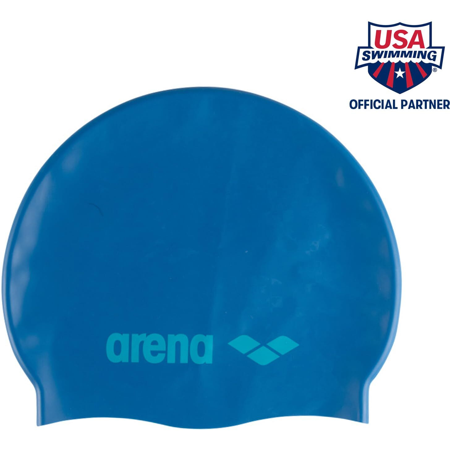 Arena Unisex Adult Classic Silicone Swim Cap Men and Women, Swimming Training Racing Pool Bathing Cap 100% Silicone, Blue Cosmo Water, One Size Fits All