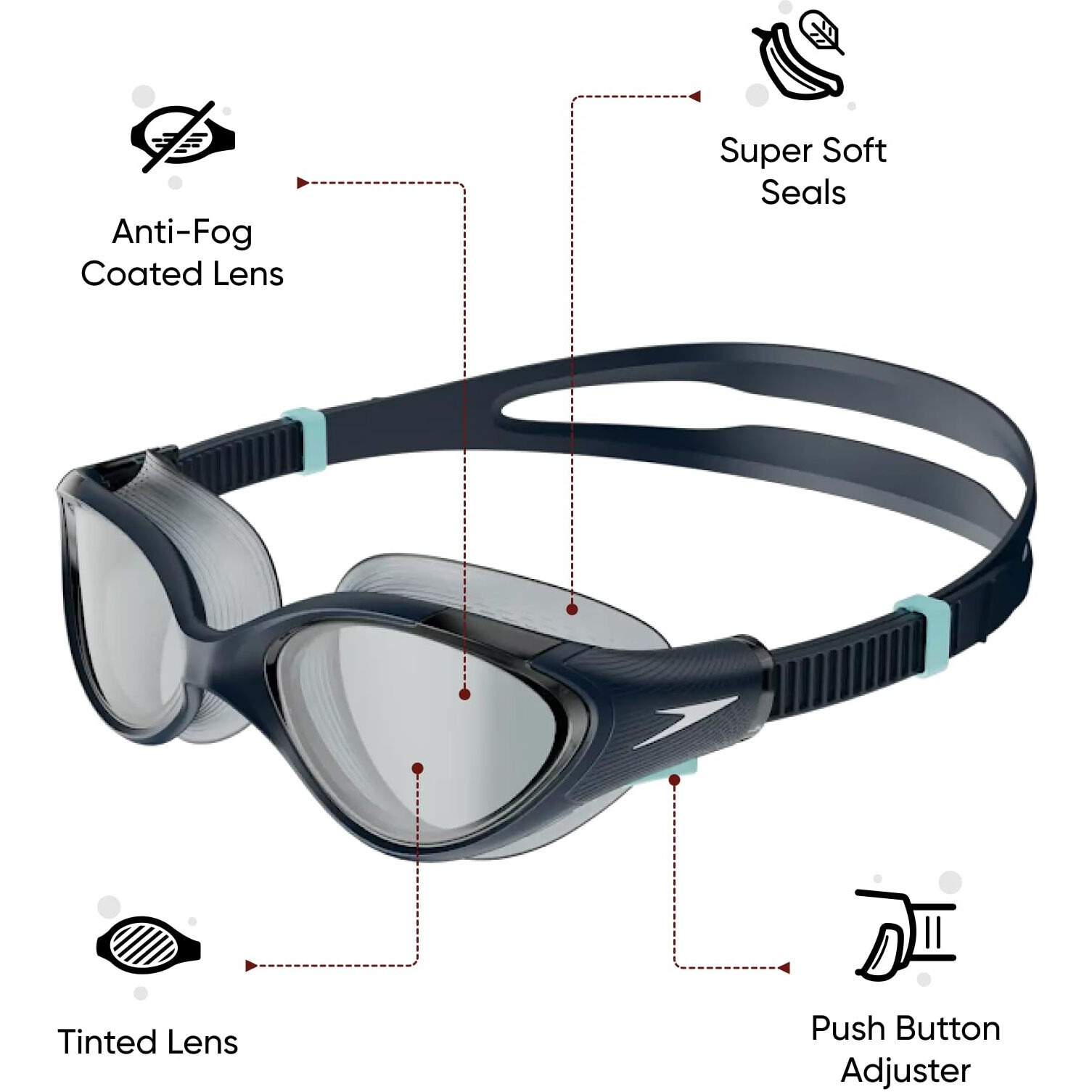Speedo Women s Biofuse 2.0 Tint-Lens Goggles - Blue