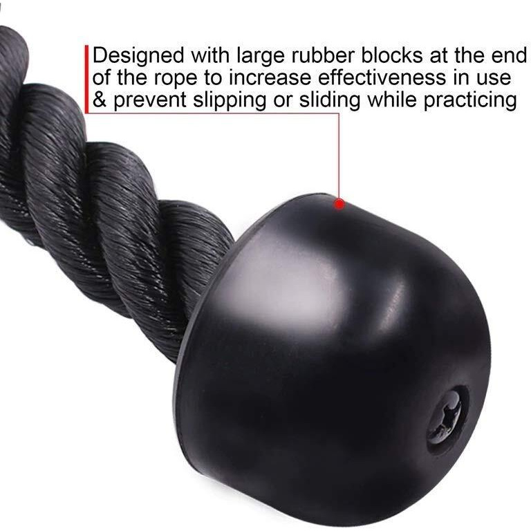 Kobo Tricep Rope for Gym  Tricep Rope Cable Attachment  Tricep Rope Cable Cross D Handle, Seated Row Grip, V Tricep Press Down Bar and Straight LAT Bar (Imported)