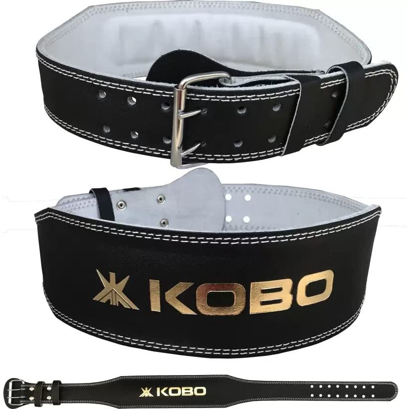 Kobo WTB-02 Leather Weight Lifting Belt, X-Large (Black)