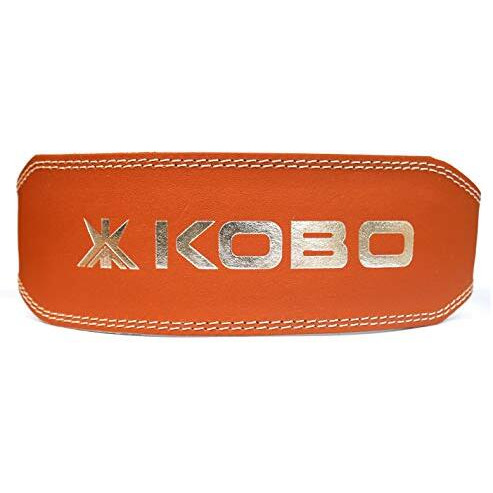 Kobo WTB-02 4  Leather Support Olympic Leather Weight Lifting Belt for Men and Women 4 Inch Back Support for Lifting, XL (Tan)