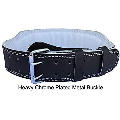 Kobo WTB-02 4  Leather Weight Lifting Belt Leather Support Olympic Weight Lifting Belt for Men and Women 4 Inch Back Support for Lifting, Medium (Black)