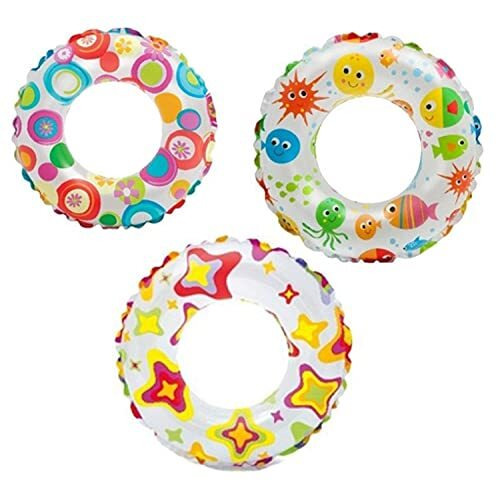 Mamadev- Pool Party Adjustable Float Inflatable Swim Vest Safety Swimming Ring for Girls and Boys Swimming Ring Swim Tube(6-10 Year)(Size - 24  inch)(Multi Color)(1 PIS)