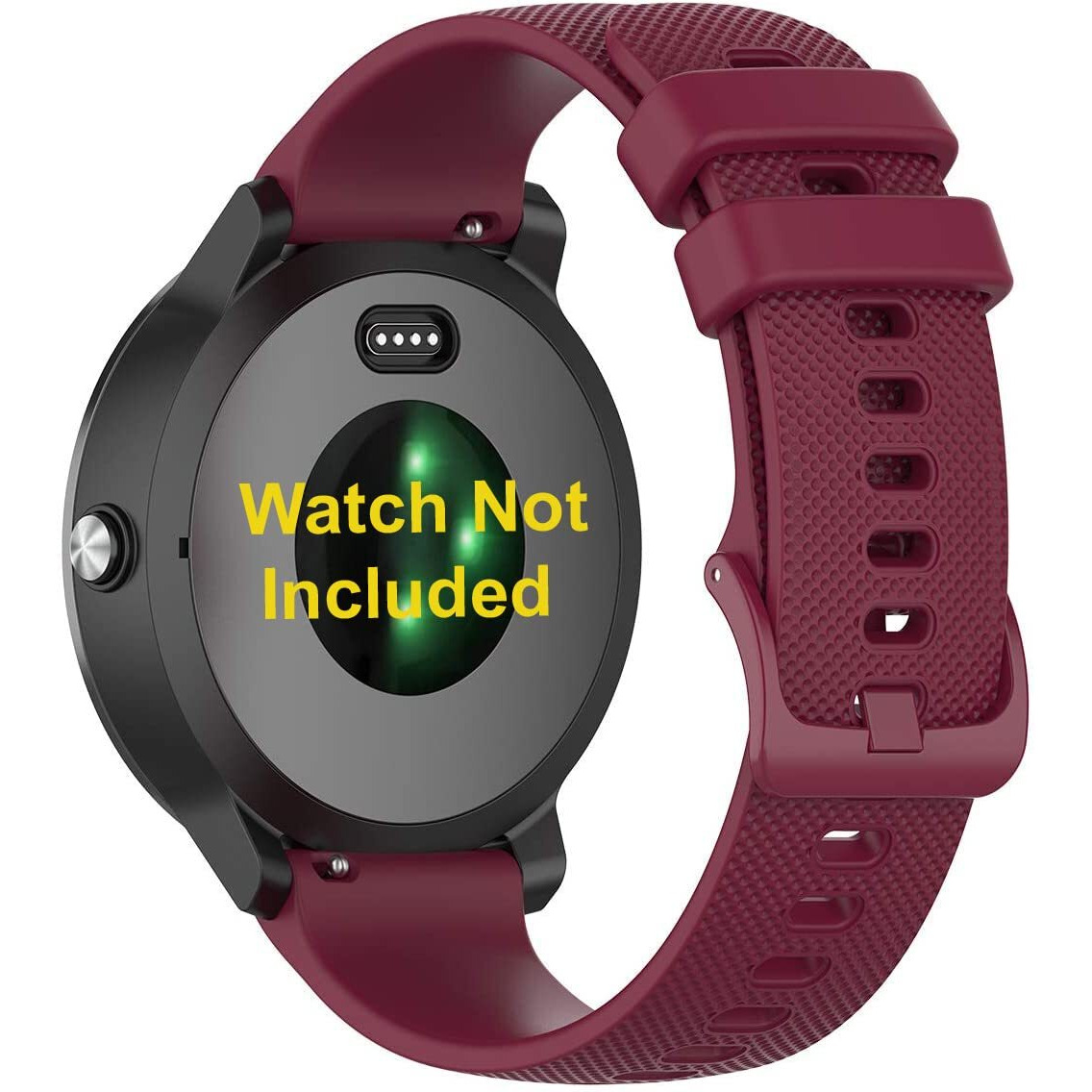 Zitel Bands Compatible with Garmin Forerunner 245 245 Music, 645 645 Music, 55 158, Vivoactive 3, Venu Sq, Vivomove HR, Approach S40 S42 S12 - Soft Silicone 20mm Strap (Wine Red)