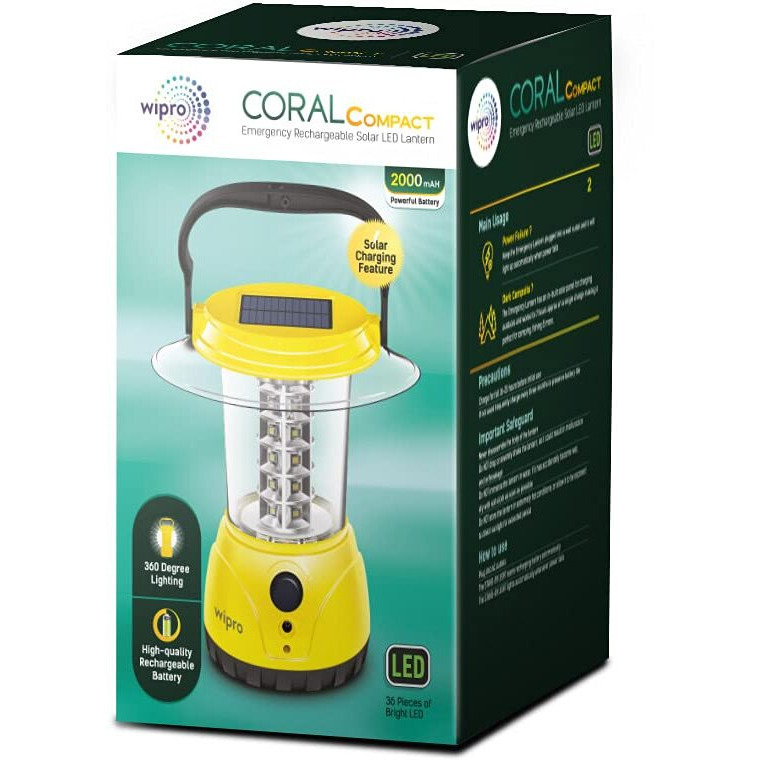 wipro Coral Compact Torch, Yellow, Standard (E10014)