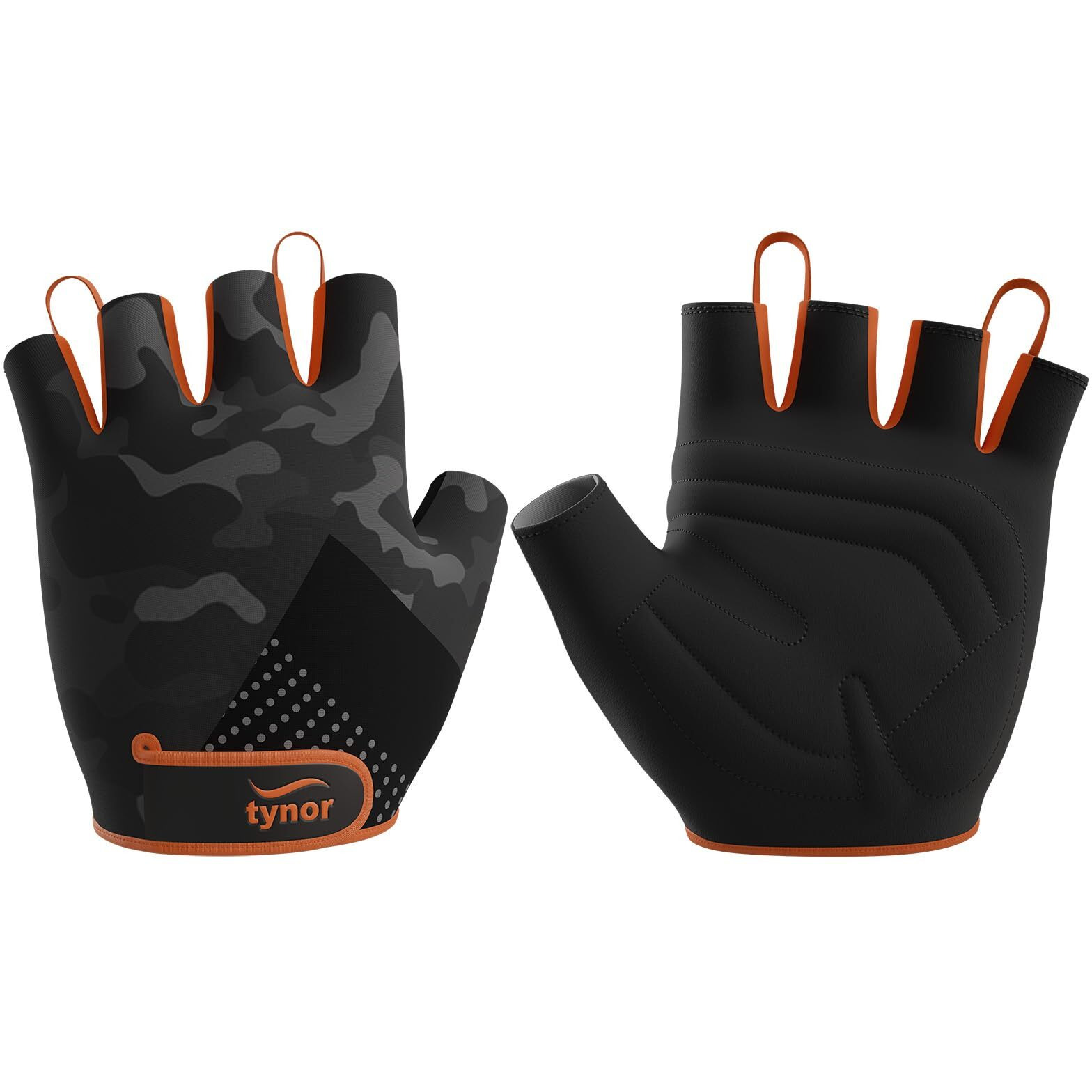TYNOR Tynorgrip Gym Gloves, Black, Large, 1 Pair