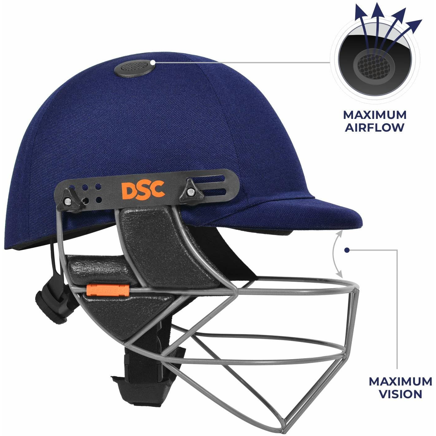 DSC Punch Cricket Helmet for Mens, Colour - Navy, Size - X-Large